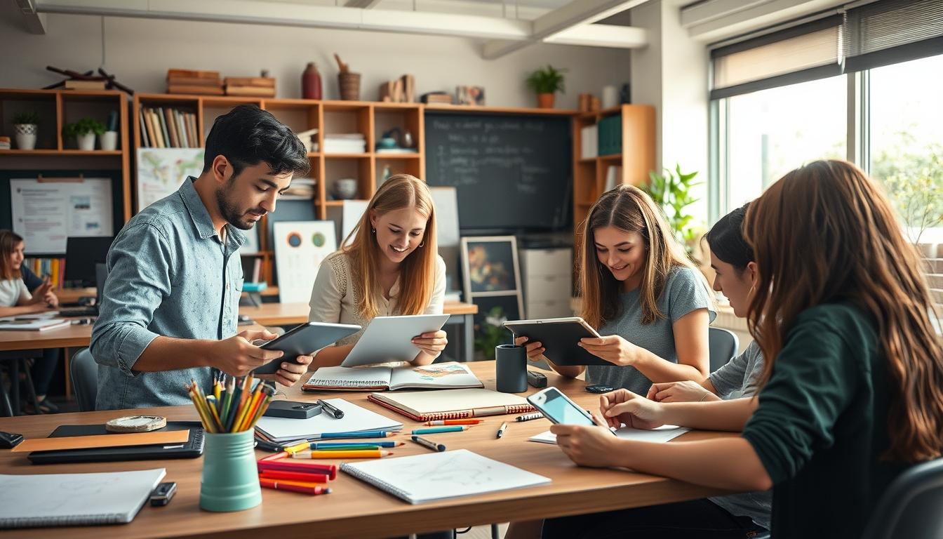 Students working in research laboratory
